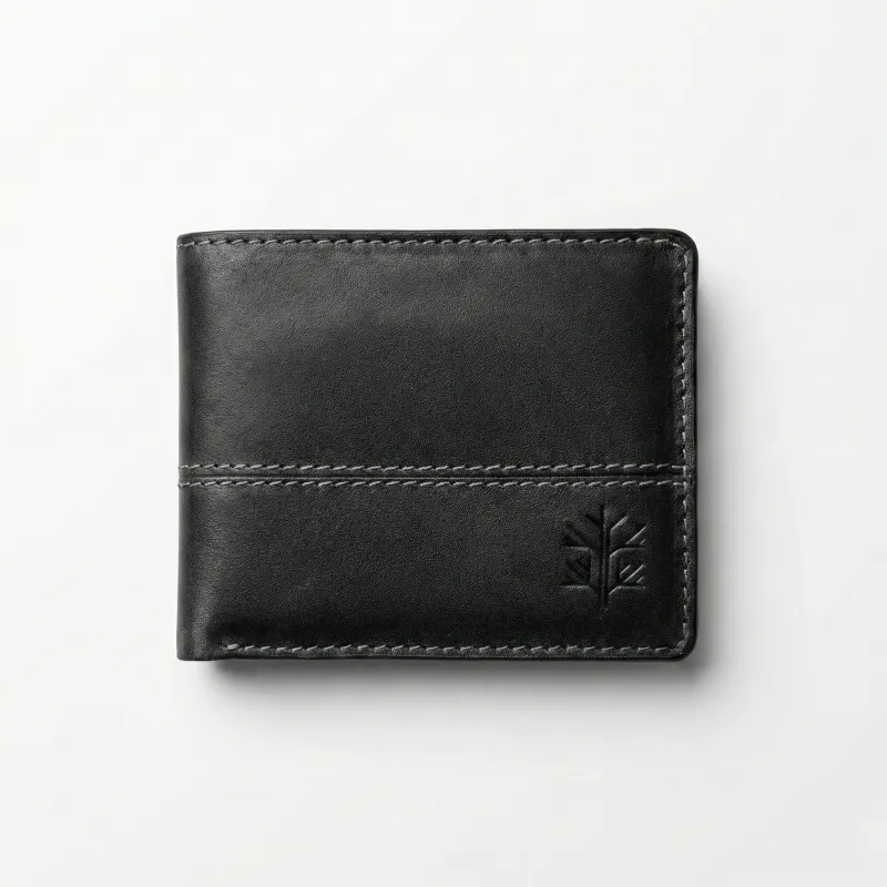 Leather wallet Black made by Tree