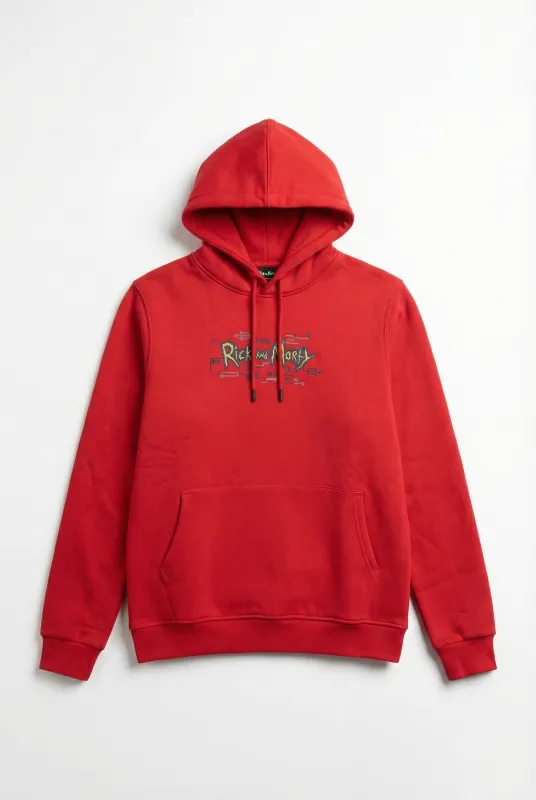 Men's Printed Hoodie Sweatshirt - Red made by Tree