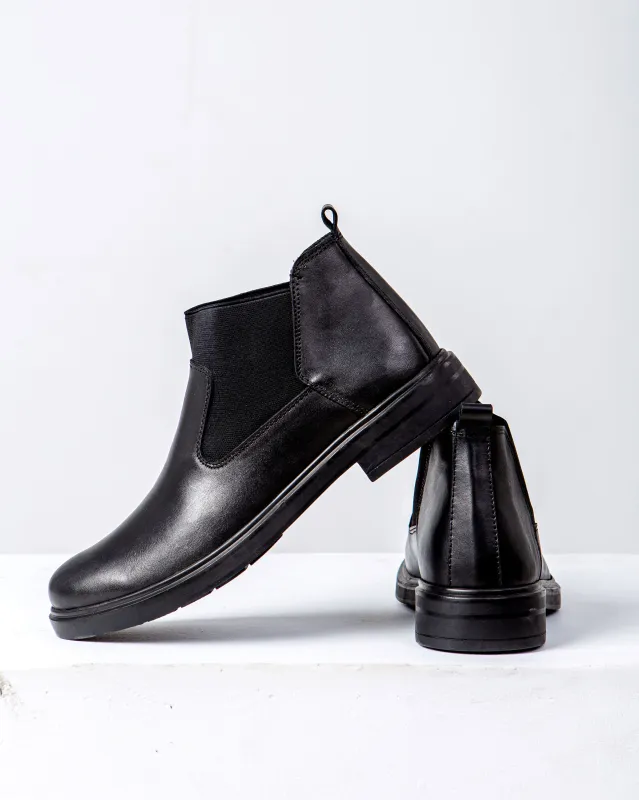 Men’s Leather Half Boots - Black made by Tree