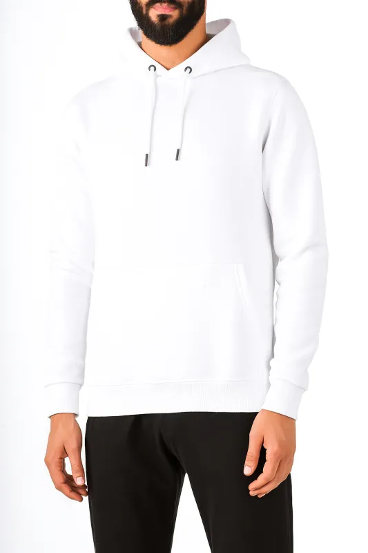 Men’s Plain Hoodie Sweatshirt - White made by Tree