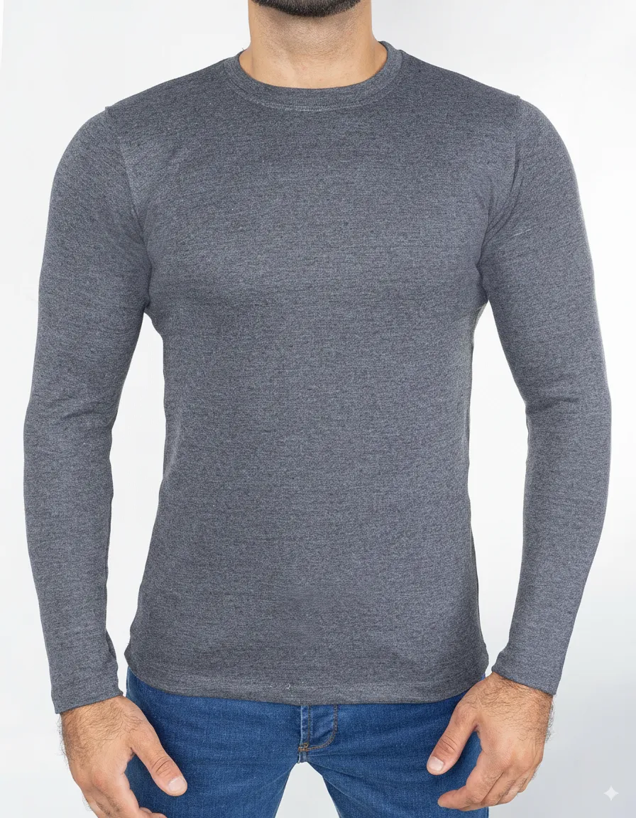 Men’s Basic crew neck T-shirt with sleeves Dark Grey sold by Tree