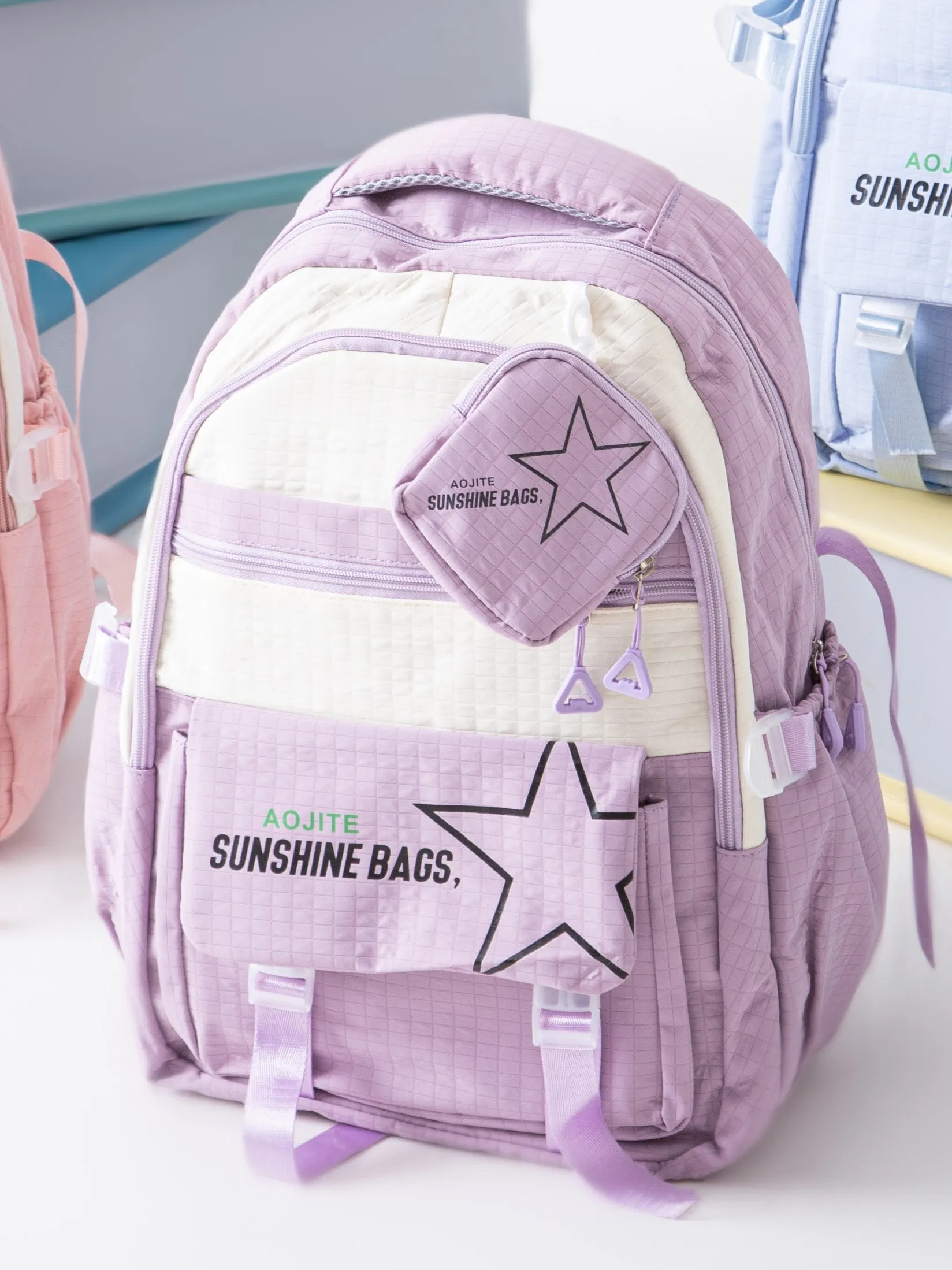 TREE school backpack ( size 17 ) - PurPle*White sold by Tree