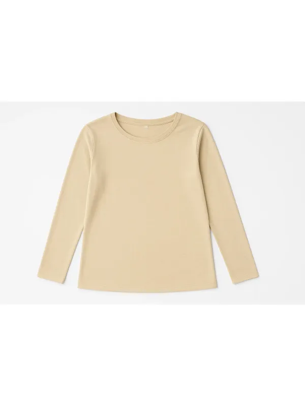 Women's basic sleeve T-shirt - Beige made by Tree