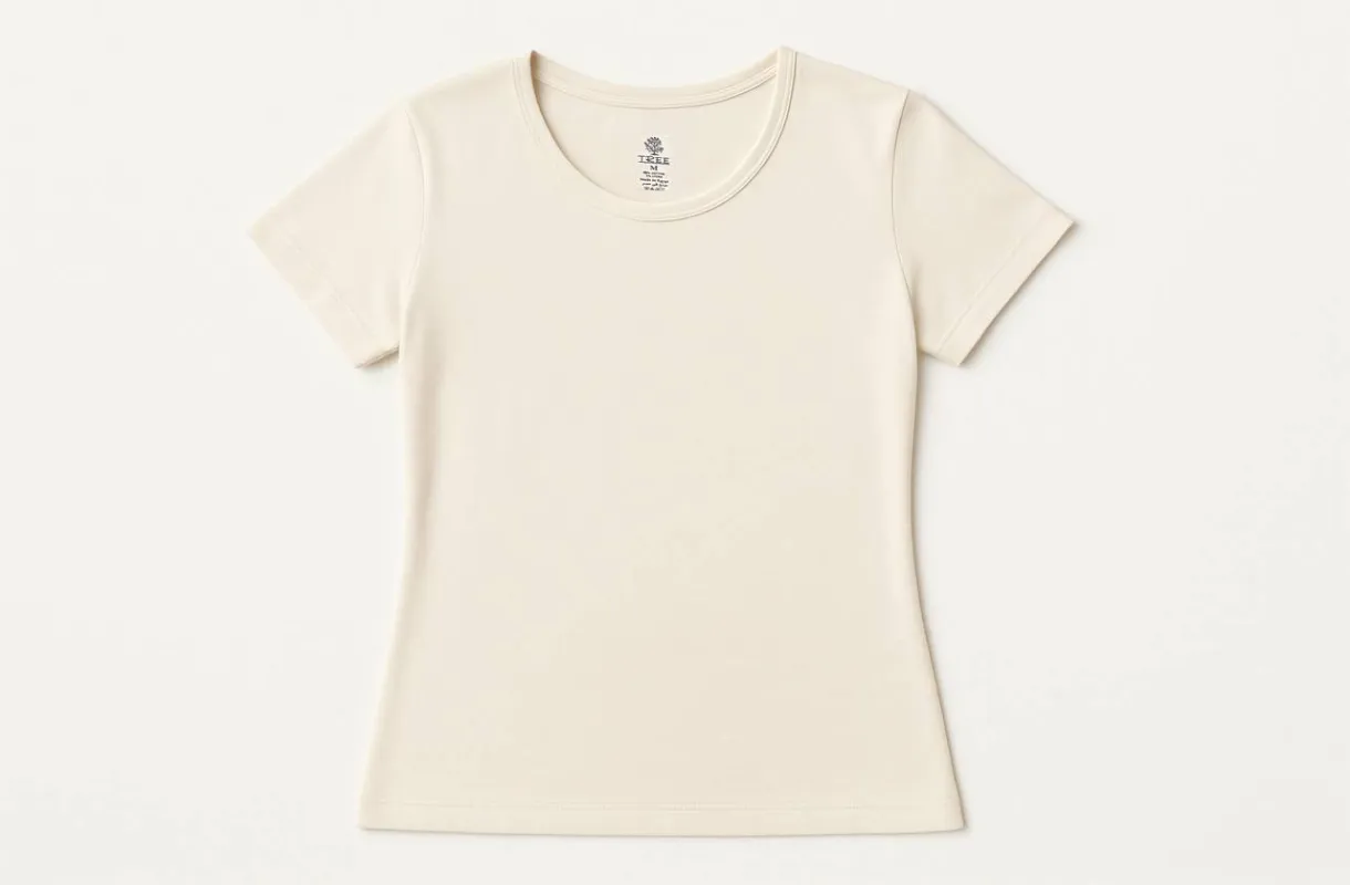 Women's Basic half-sleeve T-shirt - Off White made by Tree