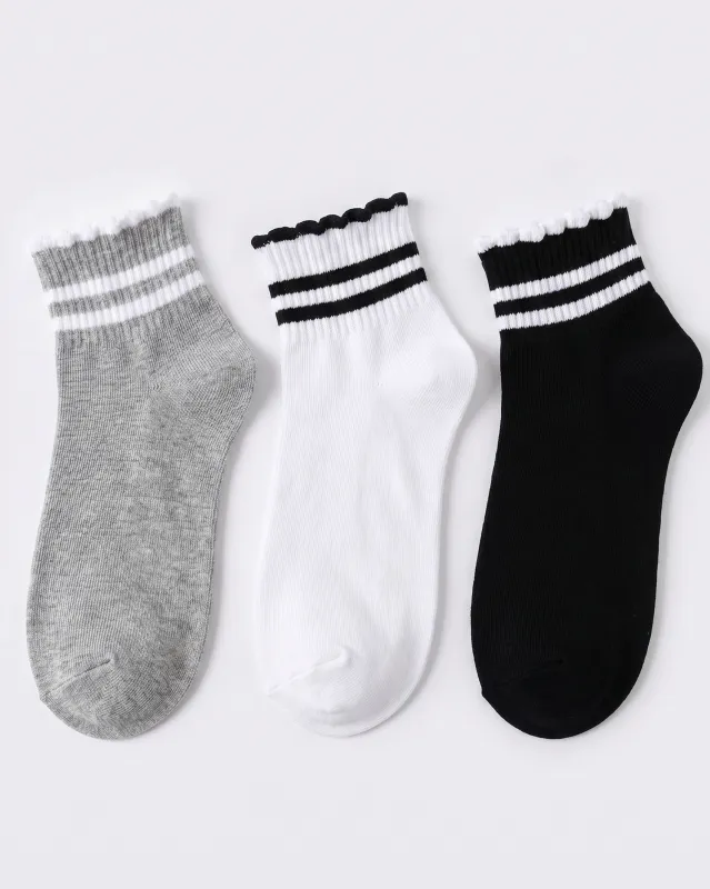 Woman's Half Socks LYCRA 3 pcs made by Tree