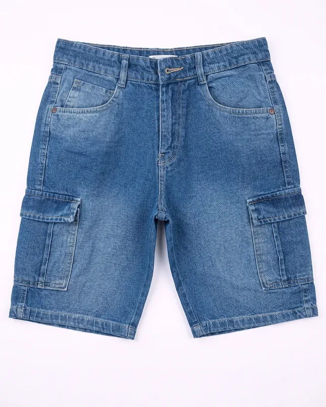 Men's jeans shorts baggy - blue made by Tree