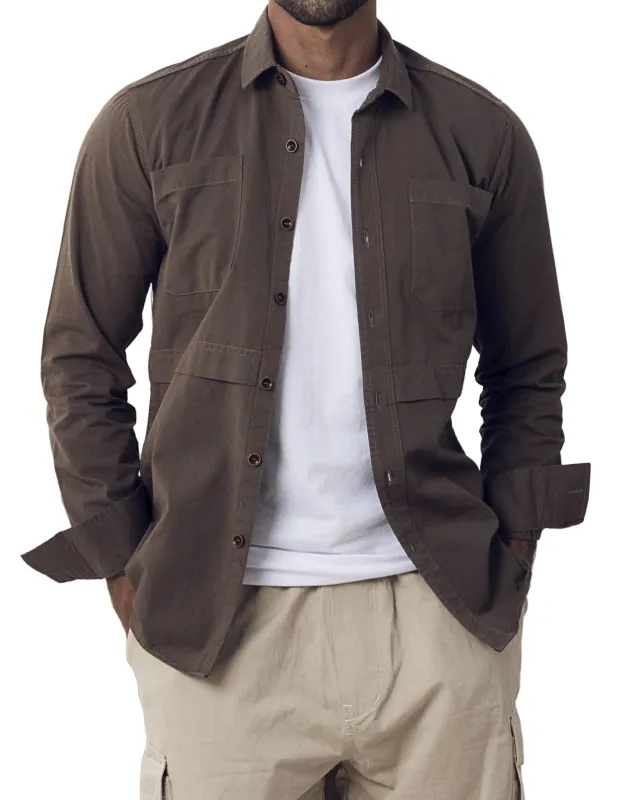 Men's Casual  Overshirt with Chest Pockets made by Tree
