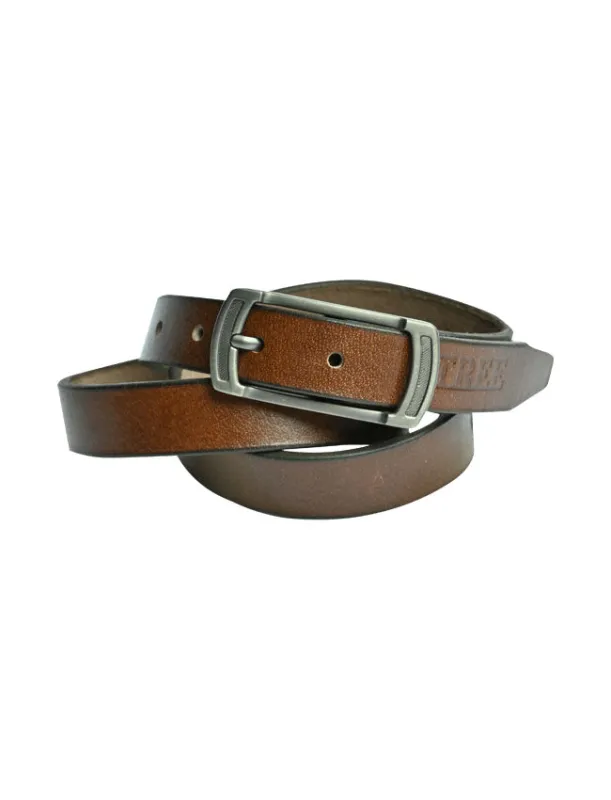 Men's leather belt 2.5 cm -Brown made by Tree
