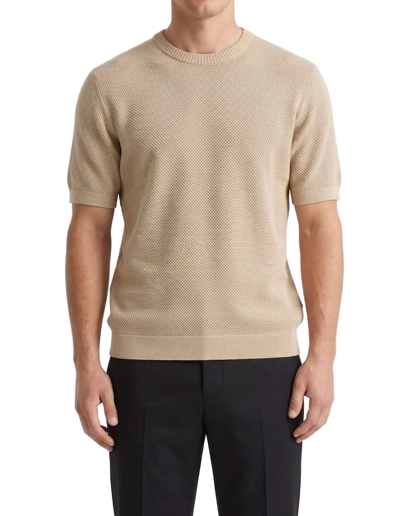 Men's knitted crew-neck T-shirt sold by Tree