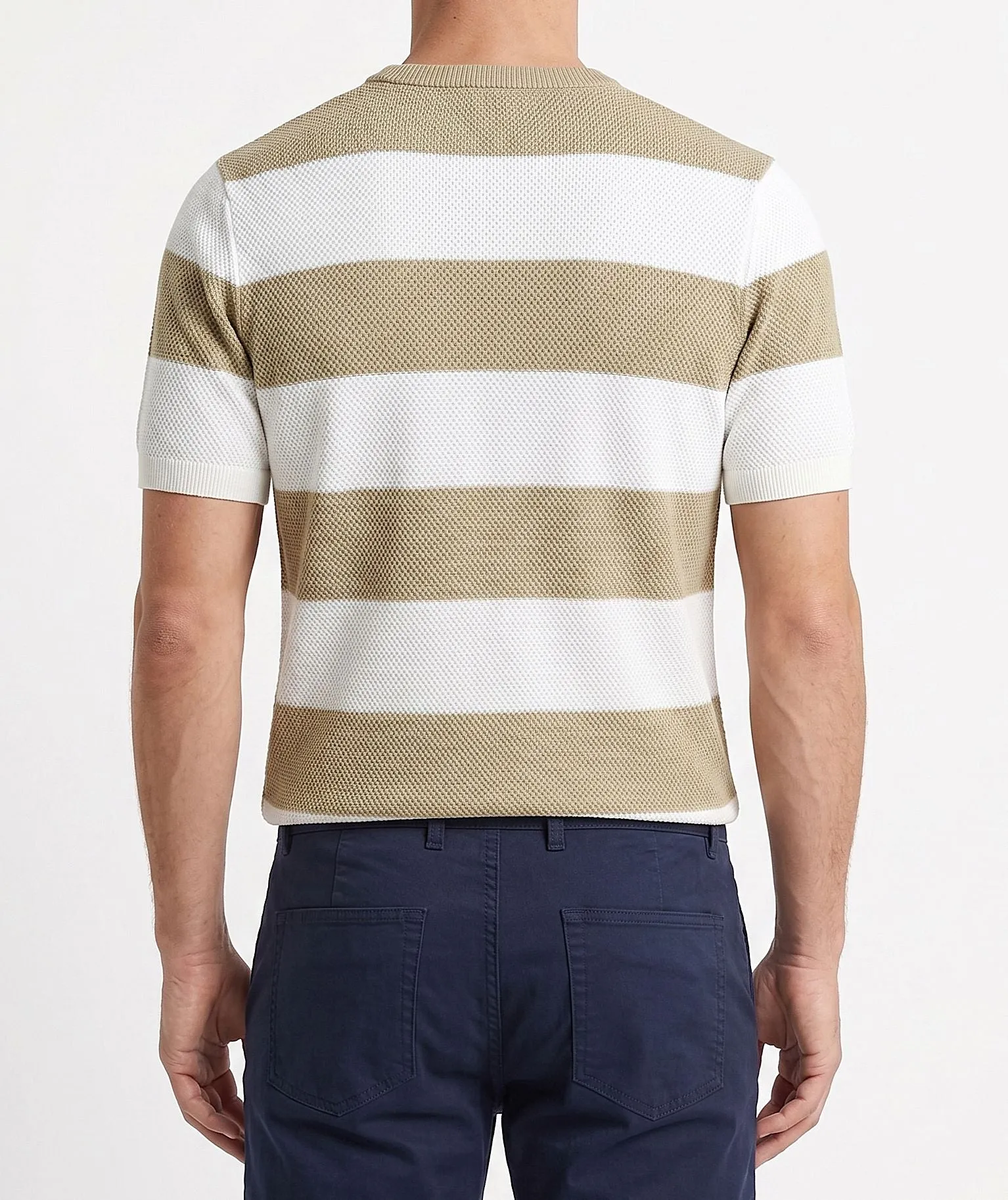 Men's Striped Textured Knit T-Shirt sold by Tree product image thumbnail 4