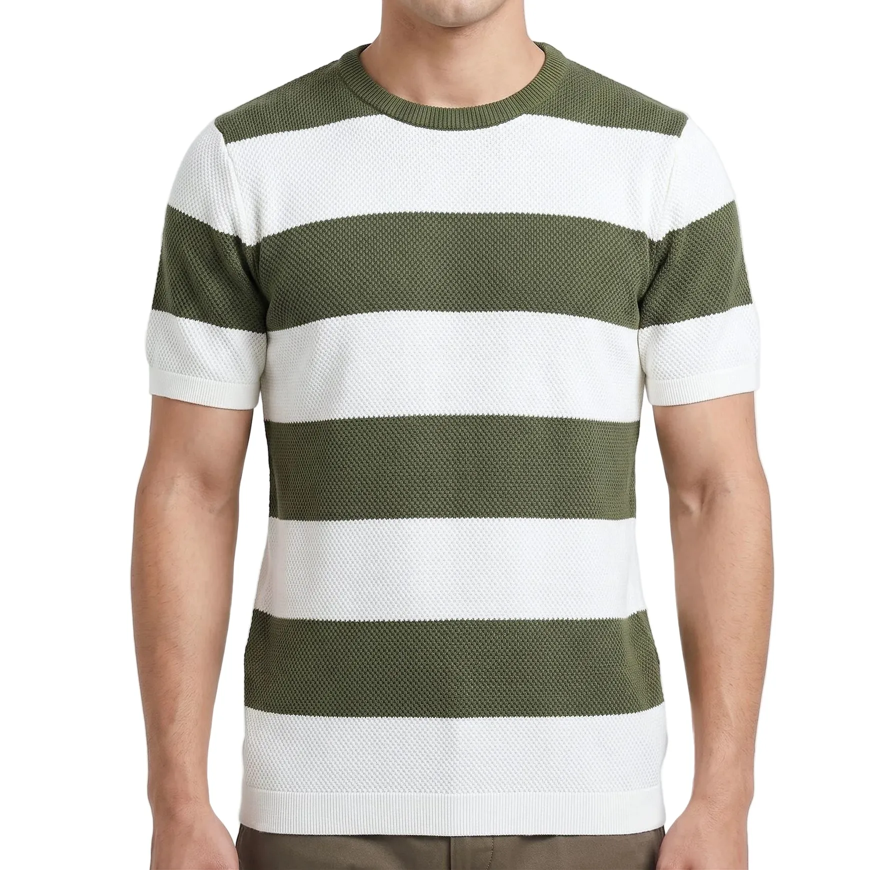 Men's Striped Textured Knit T-Shirt sold by Tree product image thumbnail 3