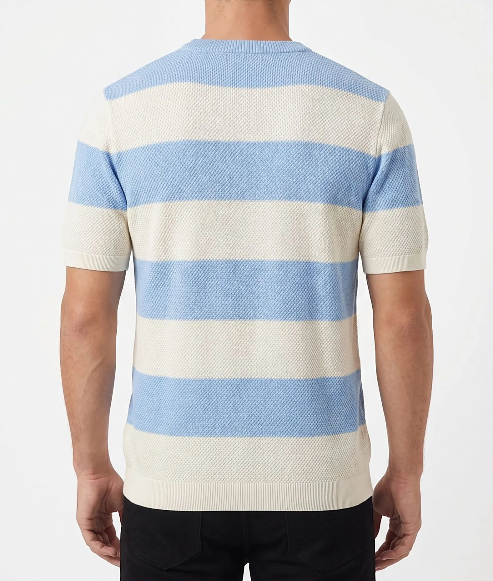 Men's Striped Textured Knit T-Shirt sold by Tree product image thumbnail 5