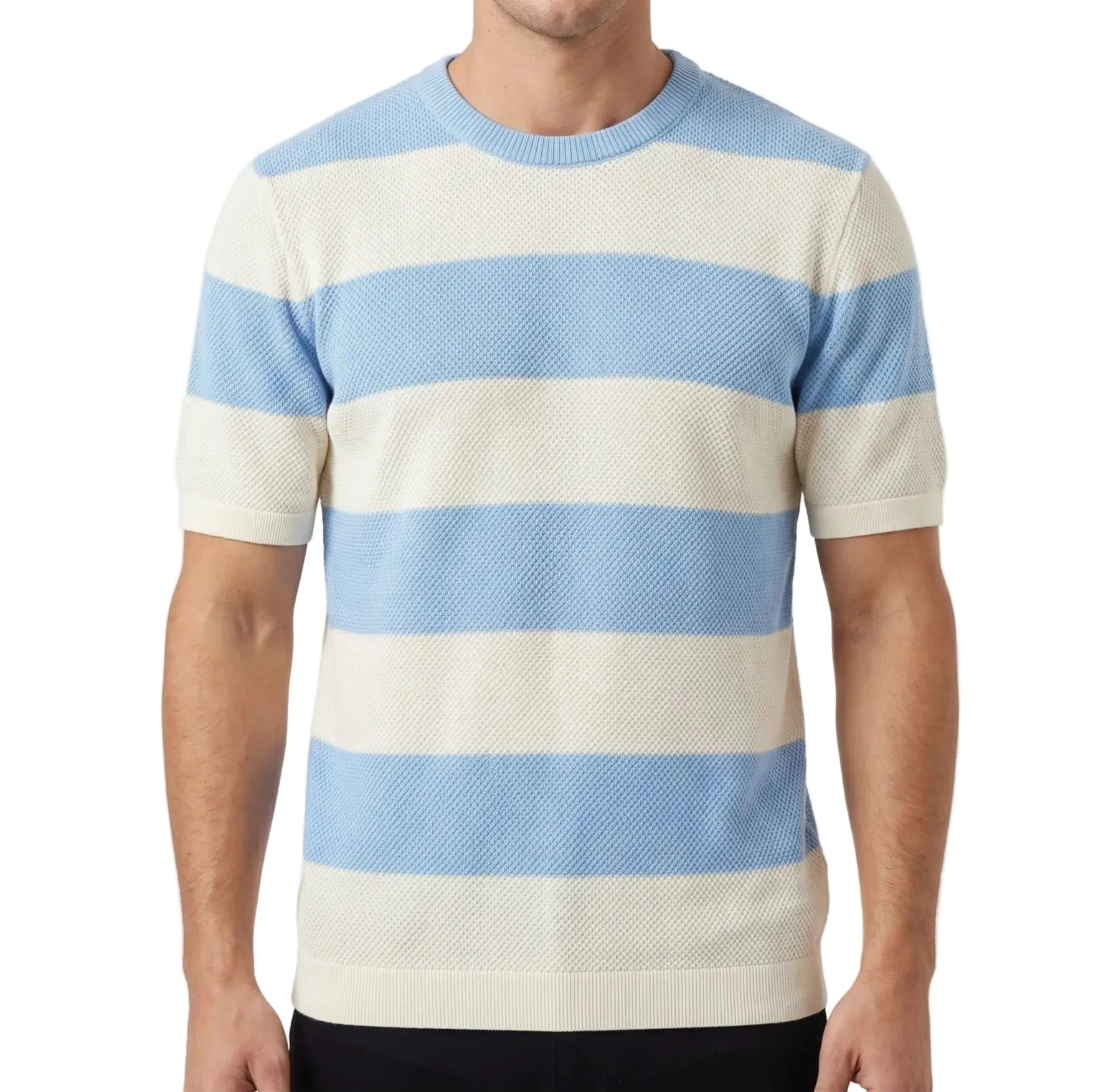 Men's Striped Textured Knit T-Shirt sold by Tree product image thumbnail 2