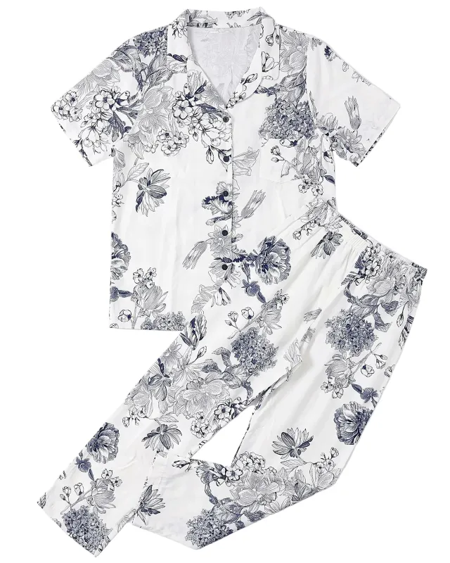 Women's Floral Print Pajama Set – Relaxed Fit made by Tree