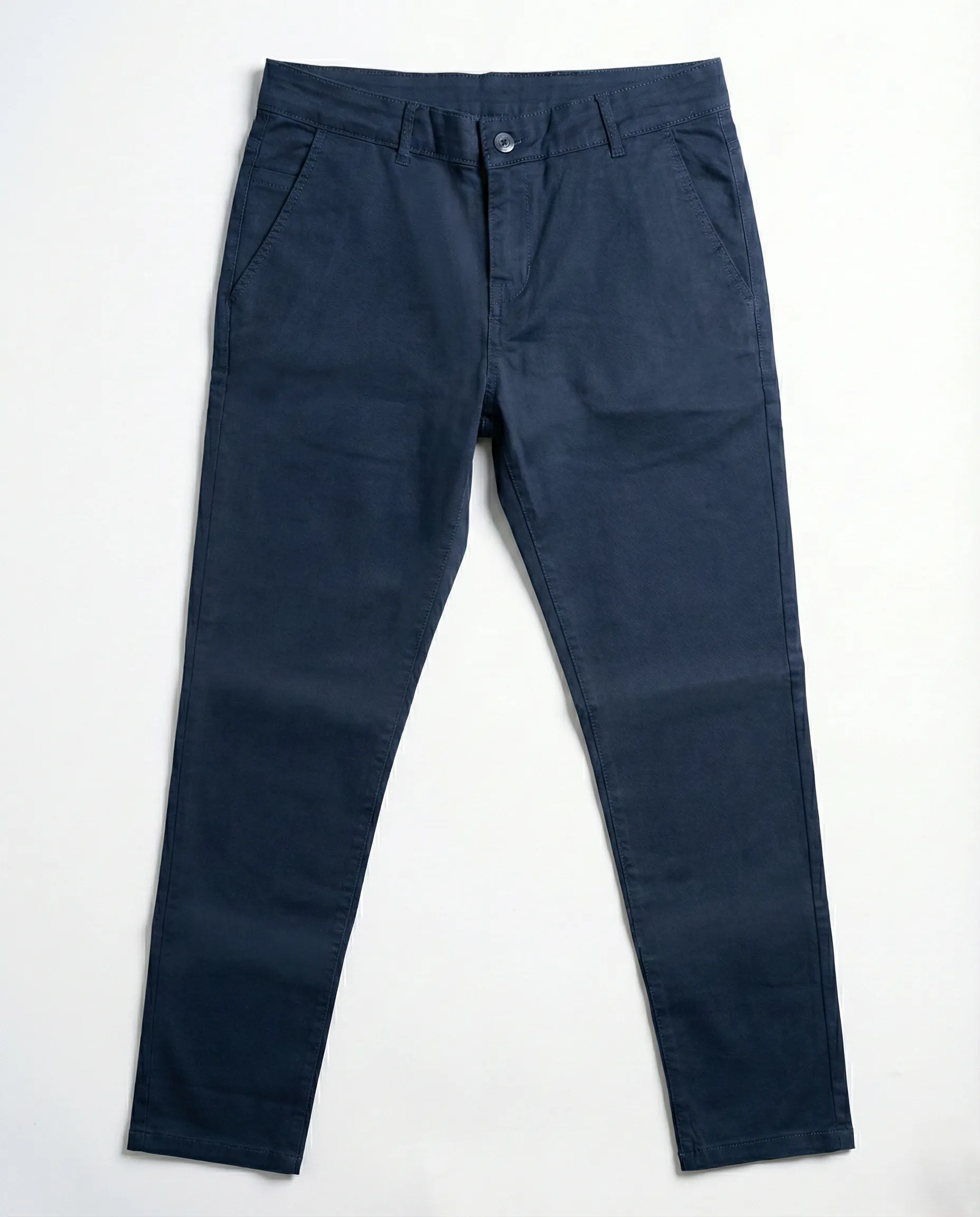 Men`s Gabardine Pants Slim Fit With Side Pockets Navy sold by Tree