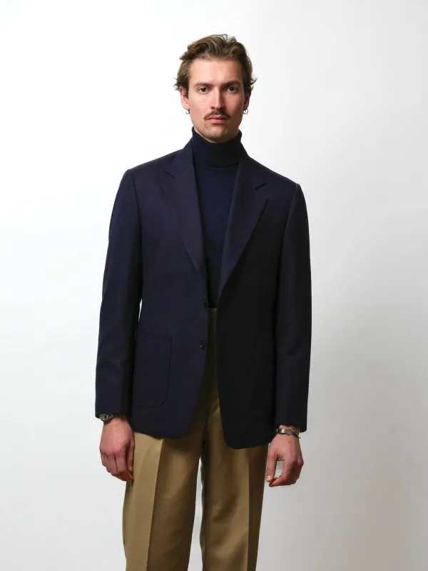 Veste navy en Laine Fresco™ made by Carthage Paris