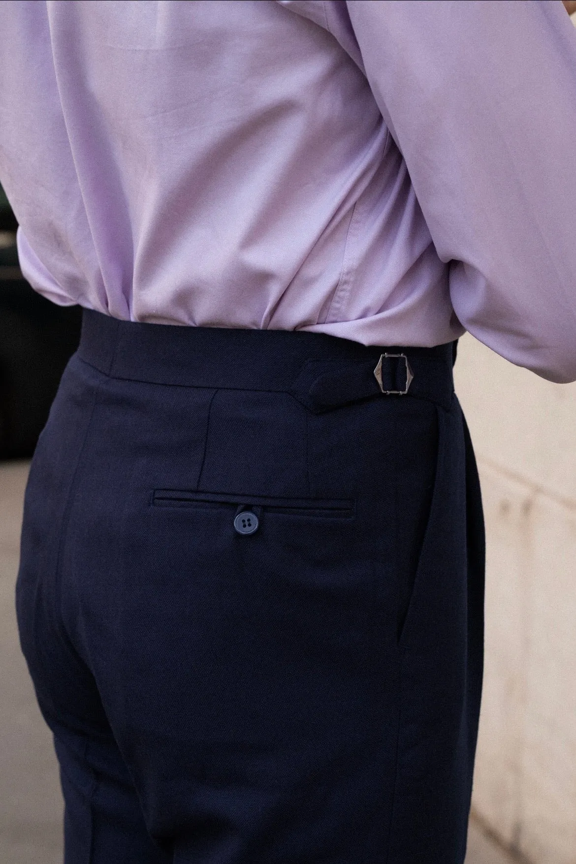Pantalon en laine Fresco™ navy avec ajusteurs sold by Carthage Paris product image thumbnail 5