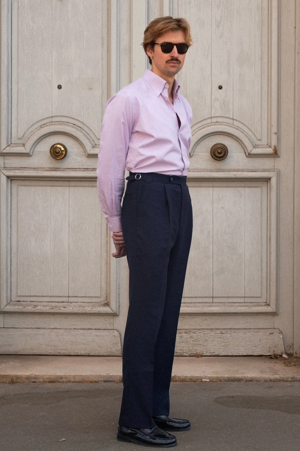 Pantalon en laine Fresco™ navy avec ajusteurs sold by Carthage Paris product image thumbnail 2