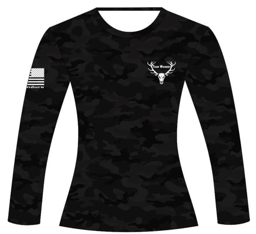 Women's Black Camo UPF 50 Long Sleeve sold by Team Whiskey