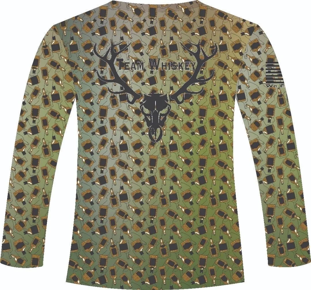 Whiskey Bottle Camo UPF 50 Long Sleeve sold by Team Whiskey product image thumbnail 2