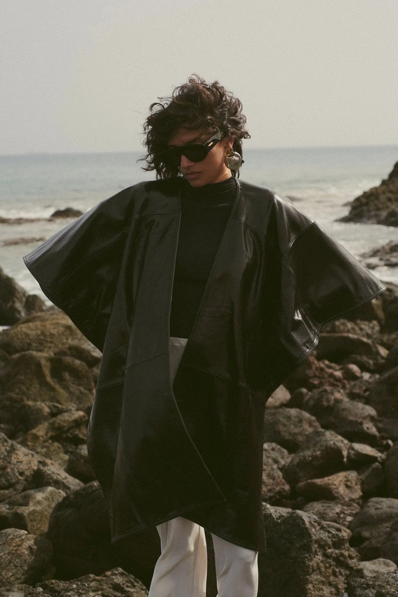 Leather Wrap Cape (Black) sold by SAME product image thumbnail 2