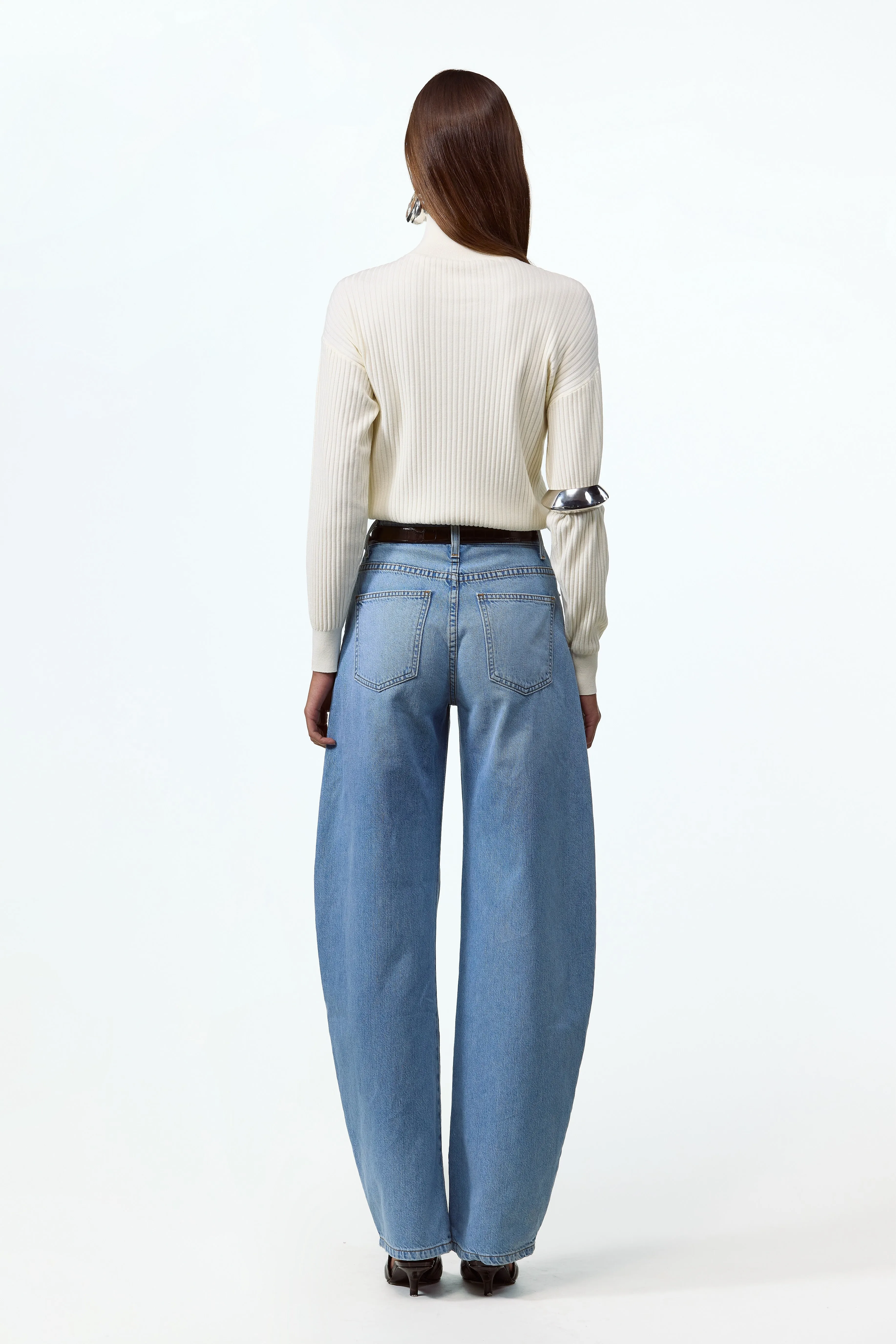 Relaxed Ribbed Turtleneck (Cream) sold by SAME product image thumbnail 3