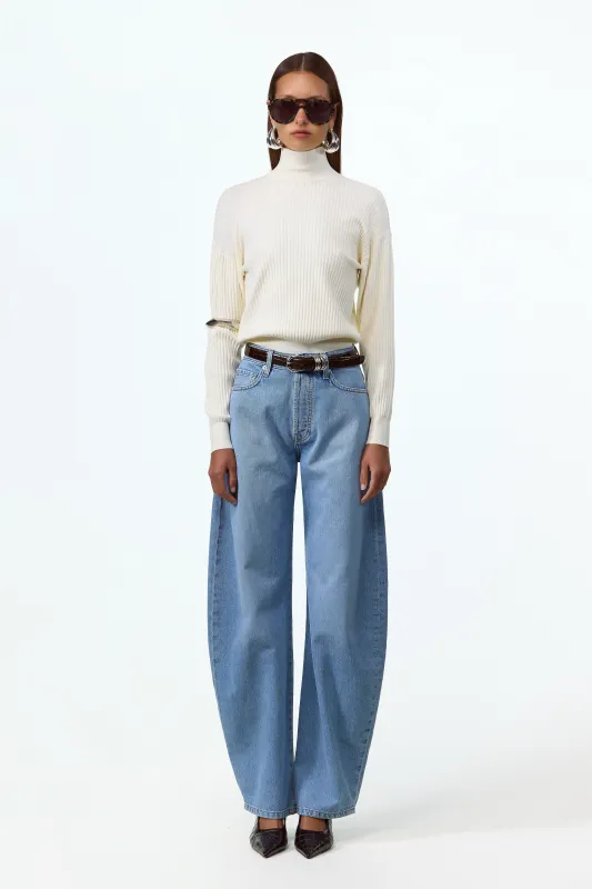 Relaxed Ribbed Turtleneck (Cream) sold by SAME