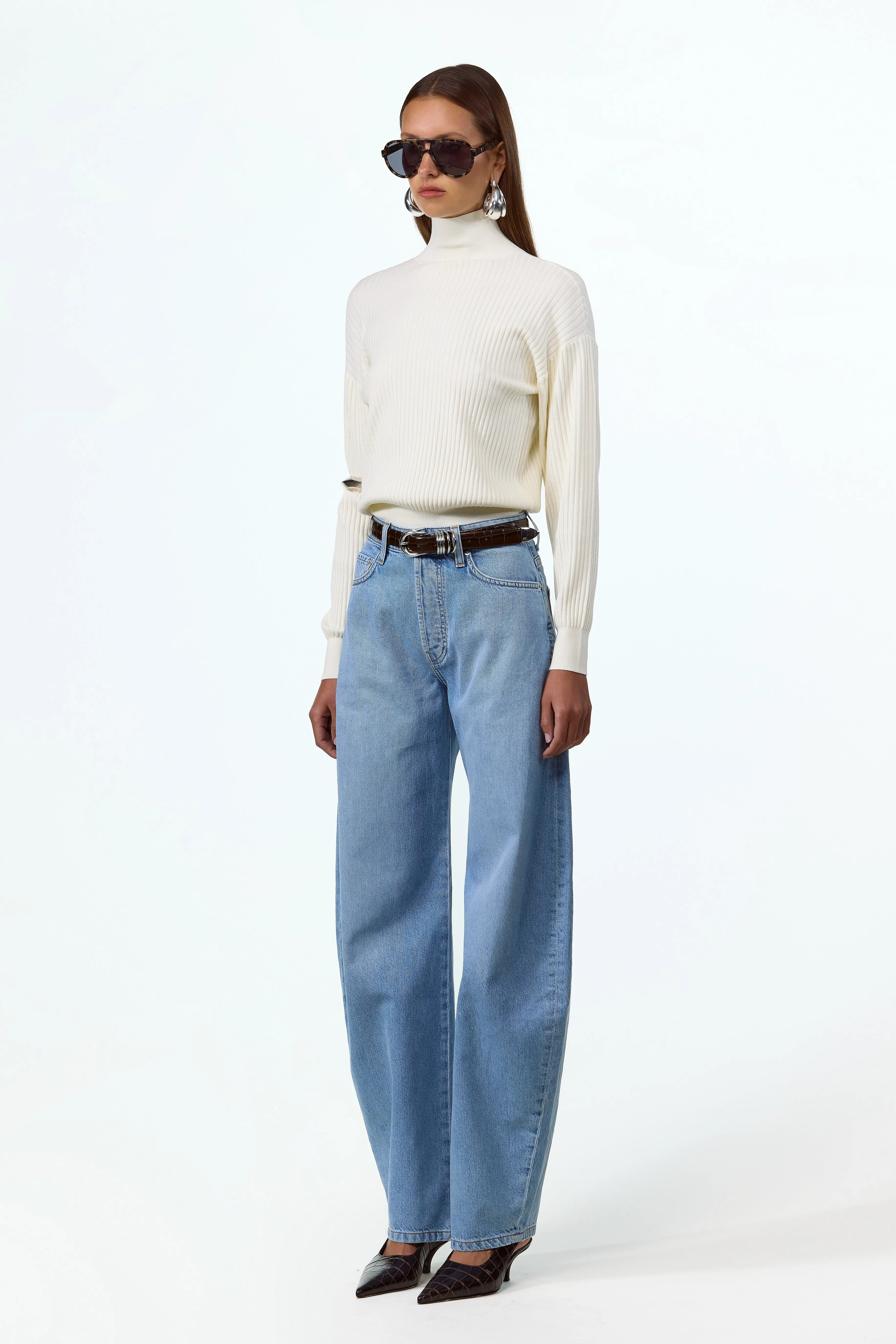 Relaxed Ribbed Turtleneck (Cream) sold by SAME product image thumbnail 2