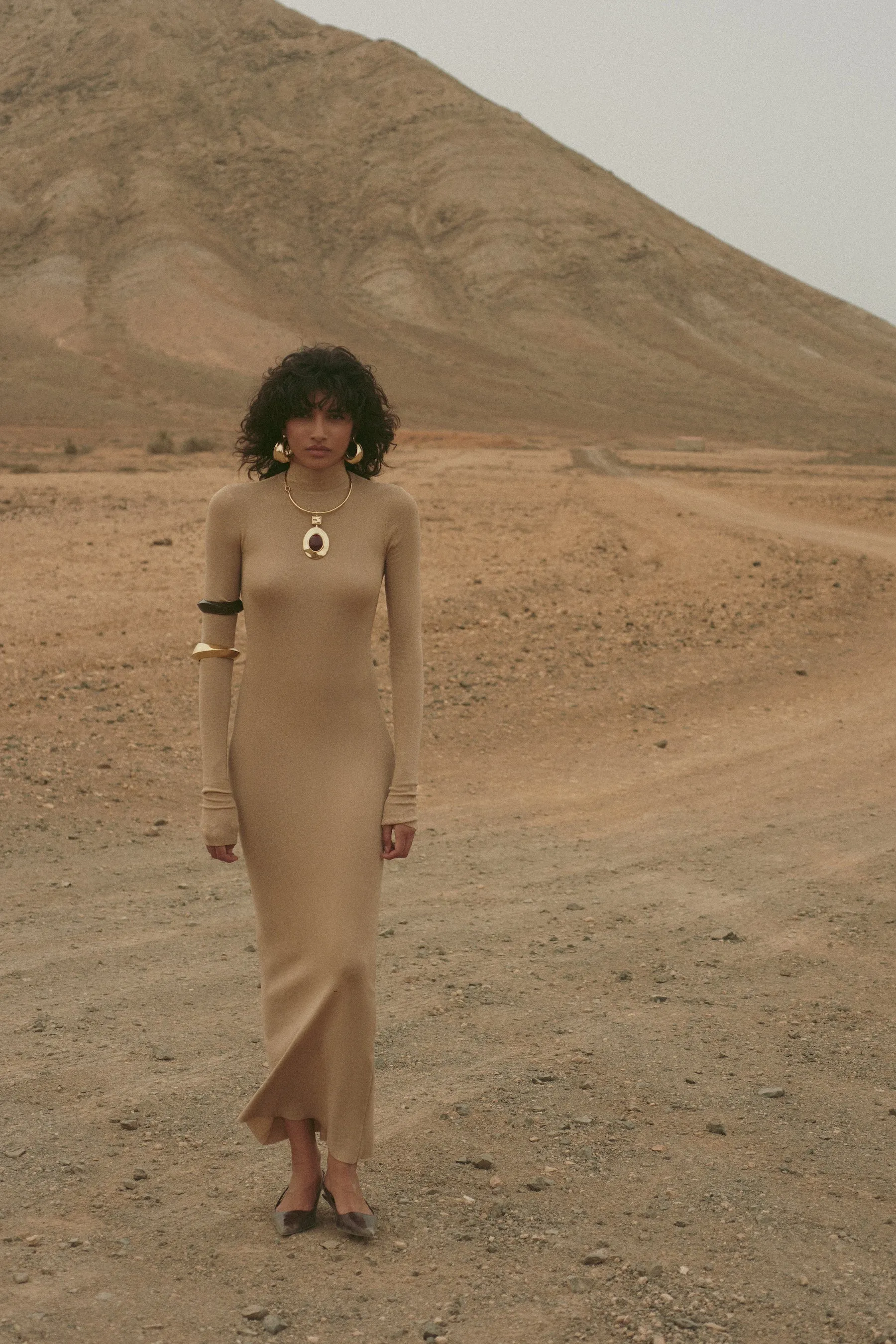 Shimmer Mockneck Dress (Gold) sold by SAME product image thumbnail 5