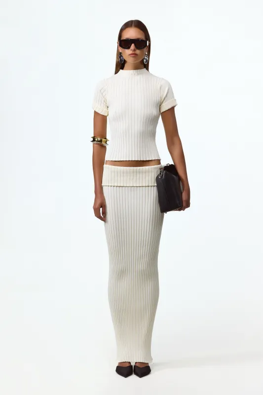 Ribbed Knit Top (Cream) sold by SAME