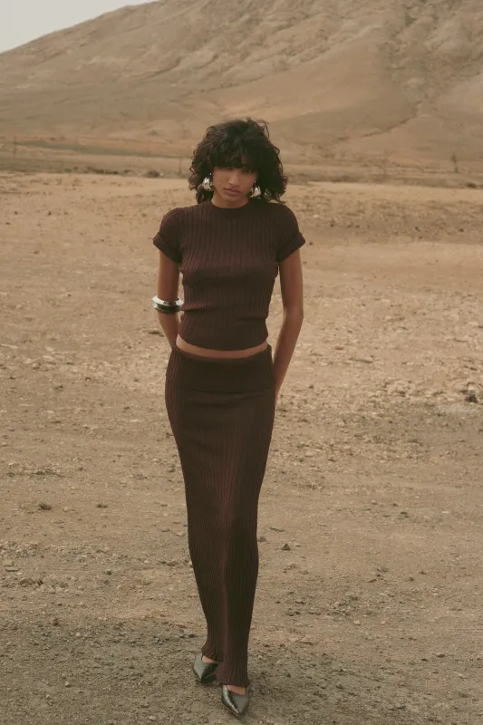 Ribbed Knit Top (Chocolate Brown) sold by SAME