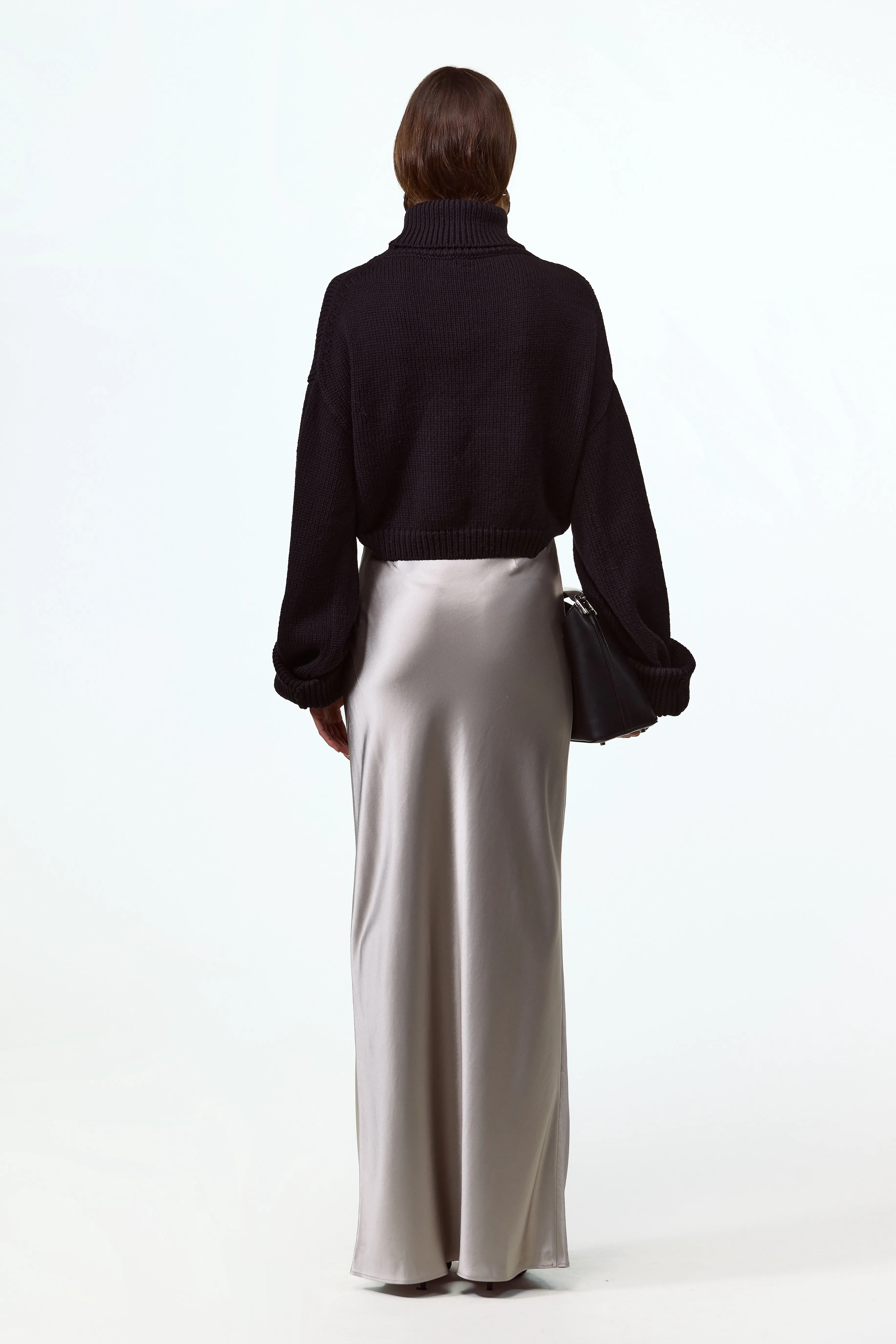 Satin Maxi Skirt (Silver) sold by SAME product image thumbnail 4