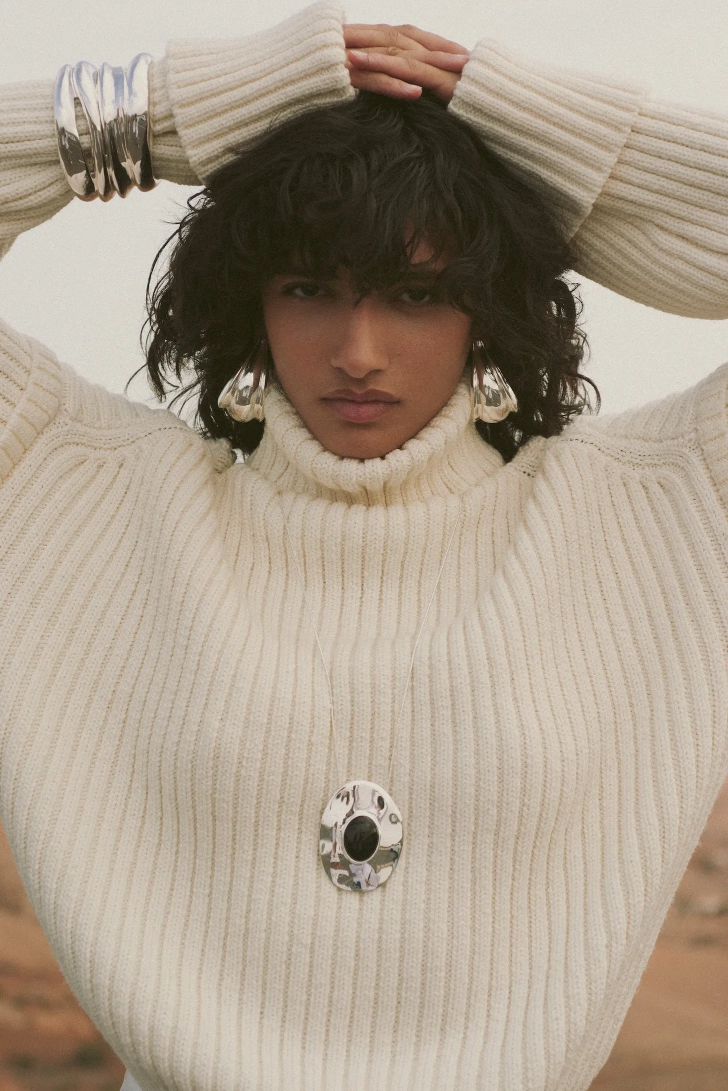 Oversized Ribbed Wool Sweater (Cream) sold by SAME product image thumbnail 2