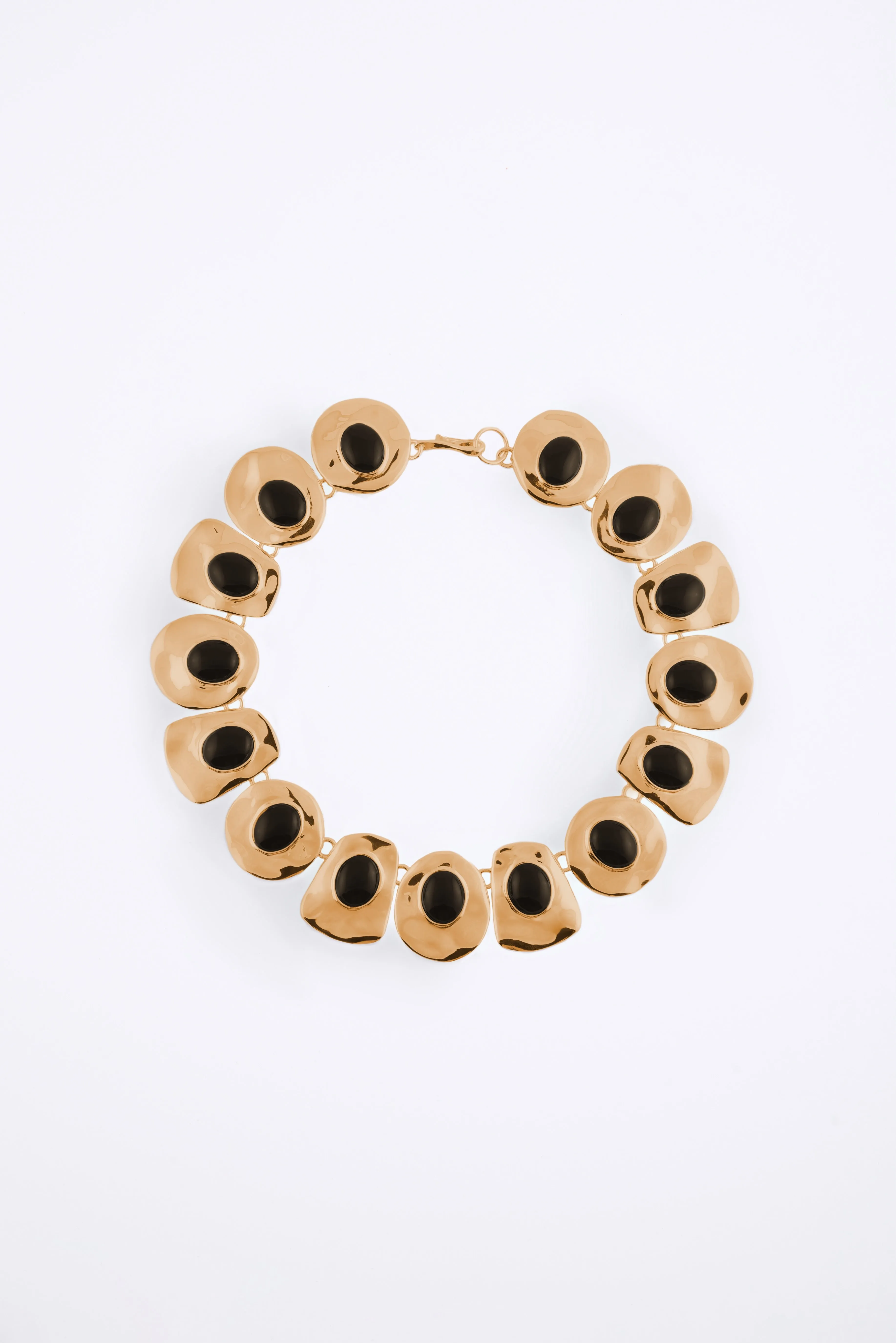 Stone Collar Necklace (Gold/Black) sold by SAME