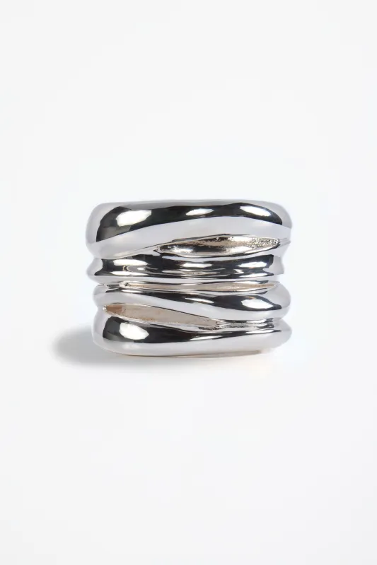 Layered Tower Bangle (Silver) sold by SAME