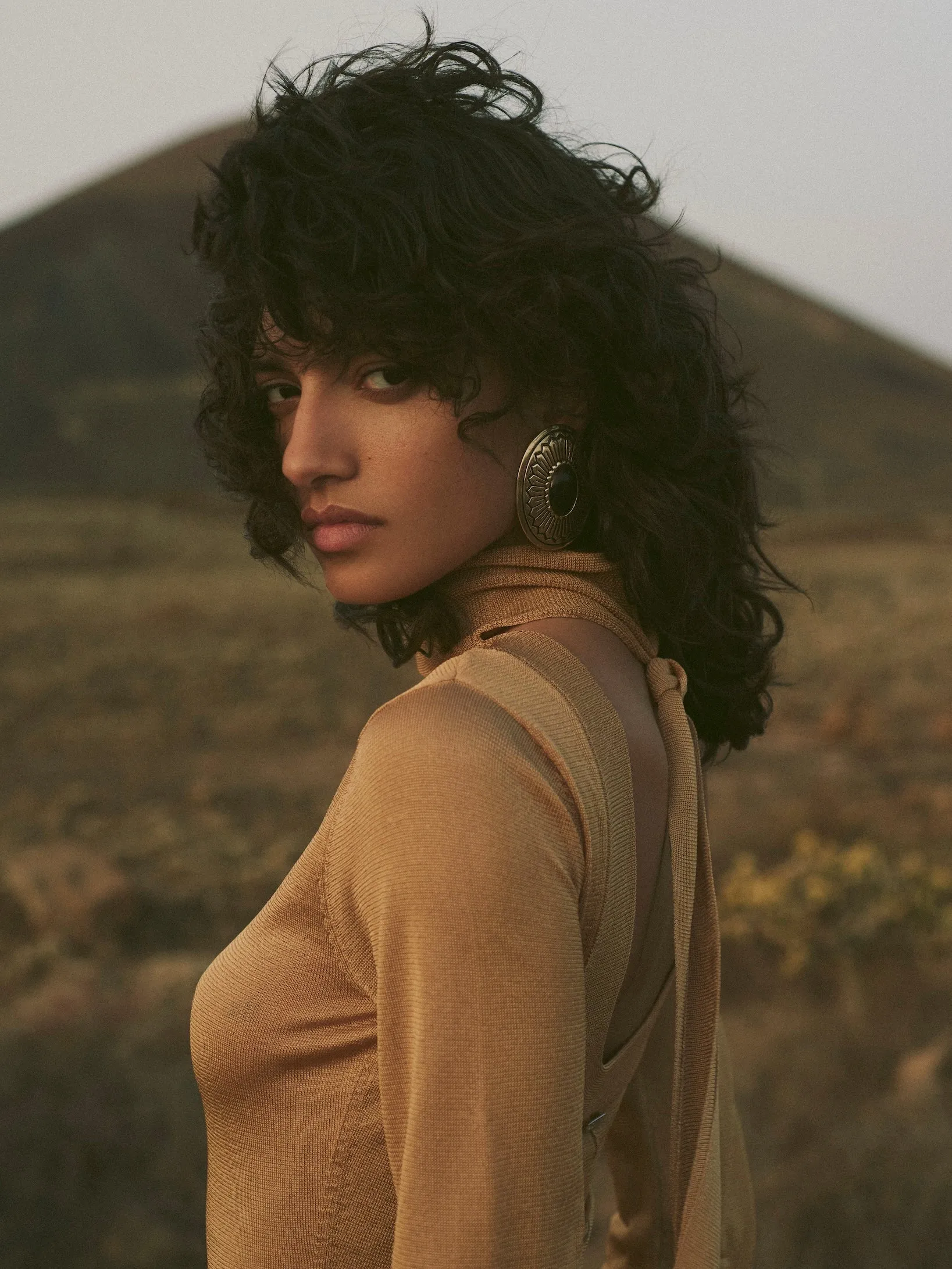 Western Oval Earring (Gold/Black) sold by SAME product image thumbnail 2