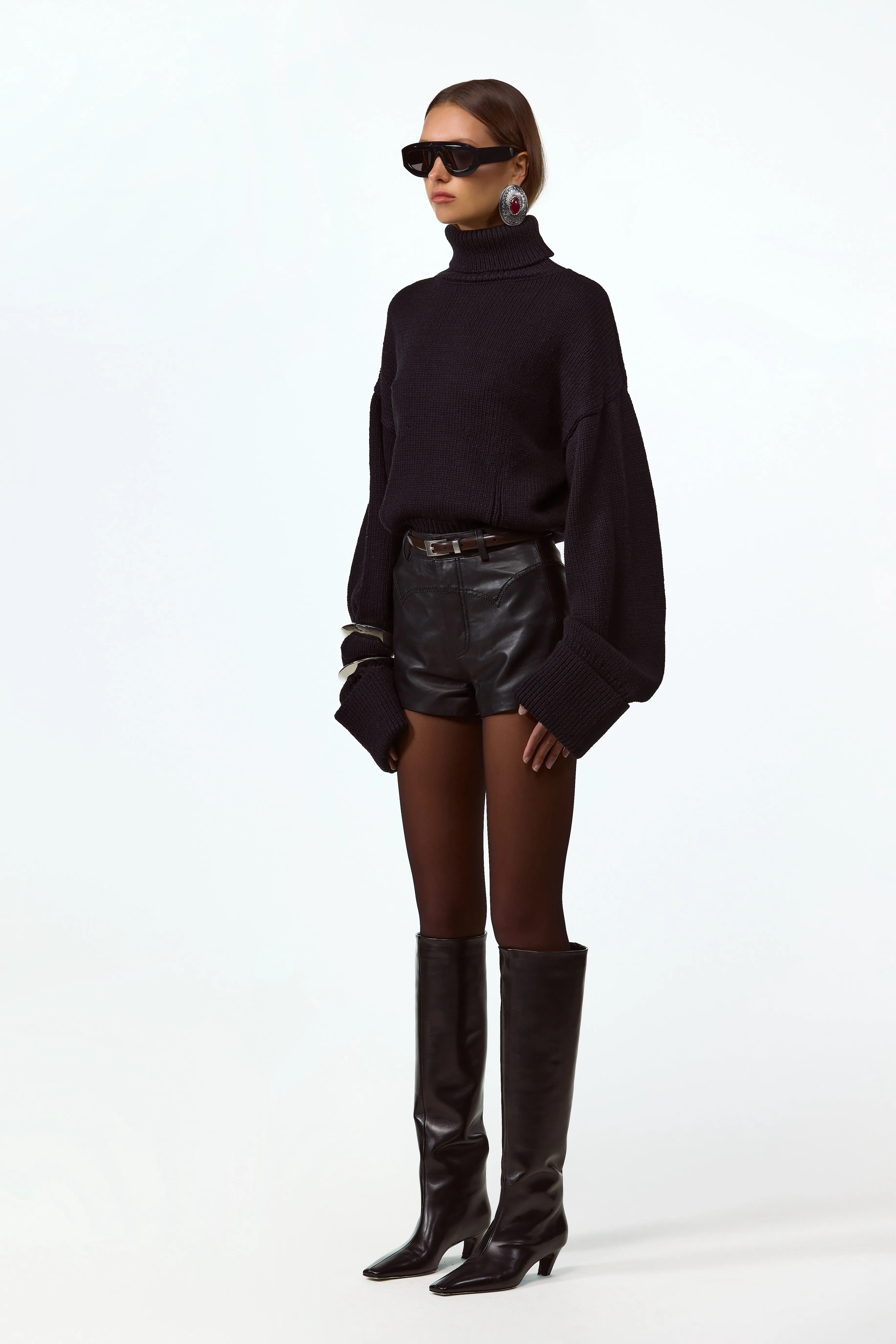 The Leather Hot Short (Black) sold by SAME product image thumbnail 3