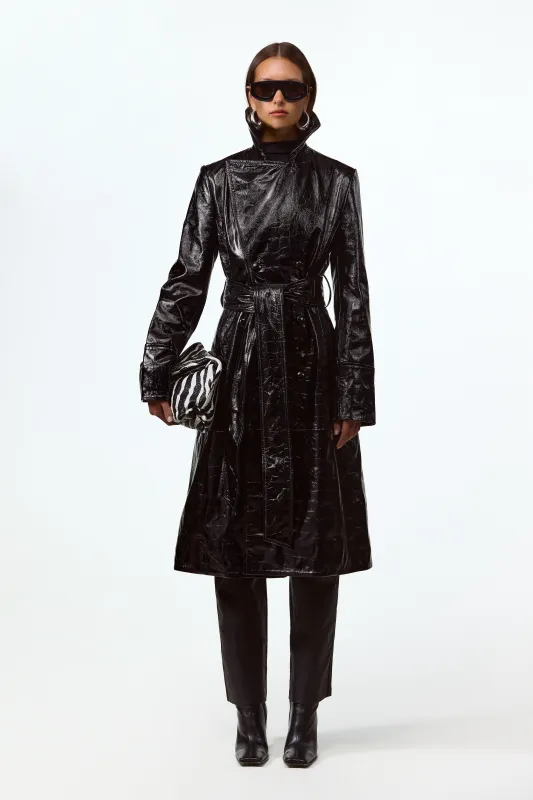 The Leather Trench (Black) sold by SAME