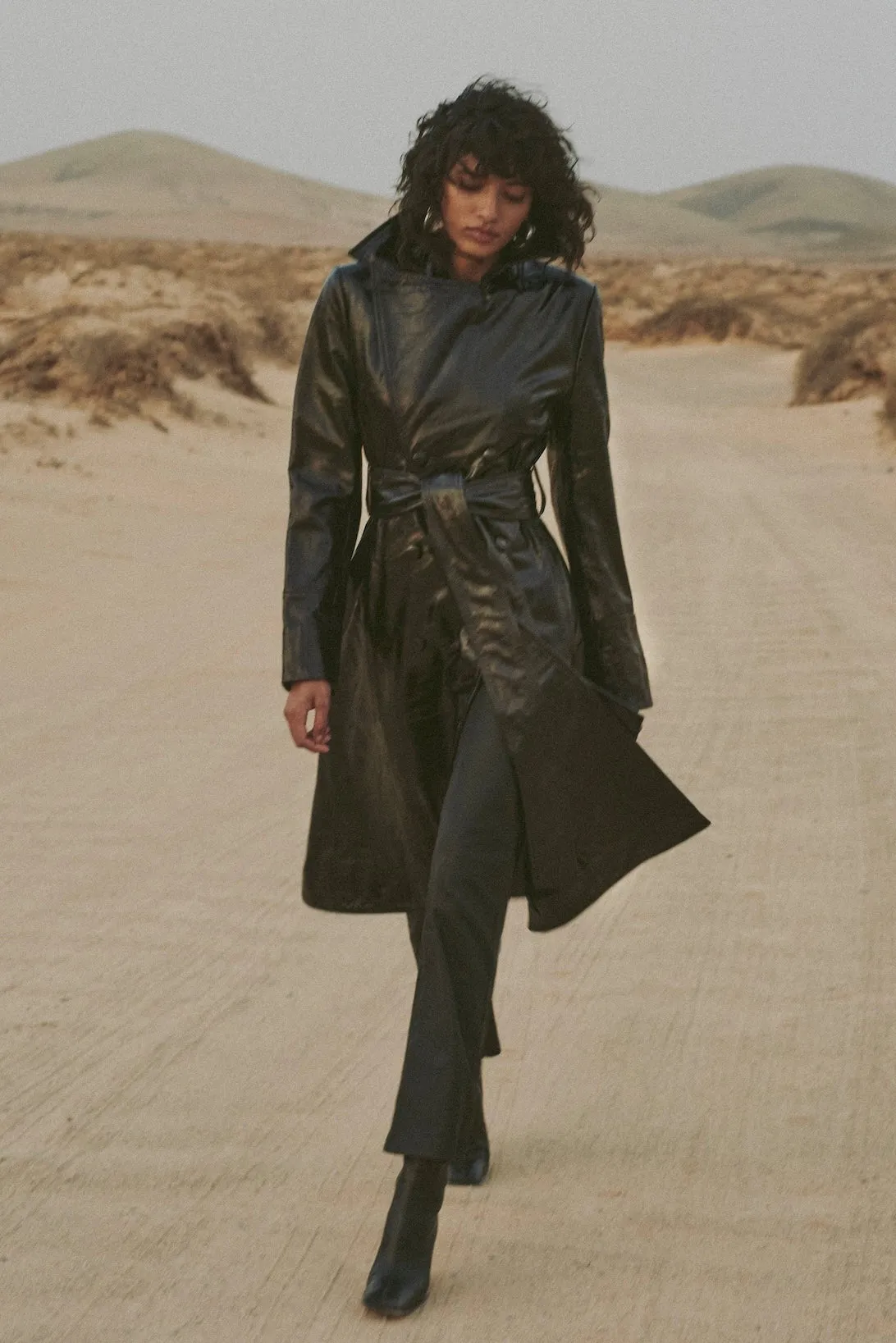 The Leather Trench (Black) sold by SAME product image thumbnail 3