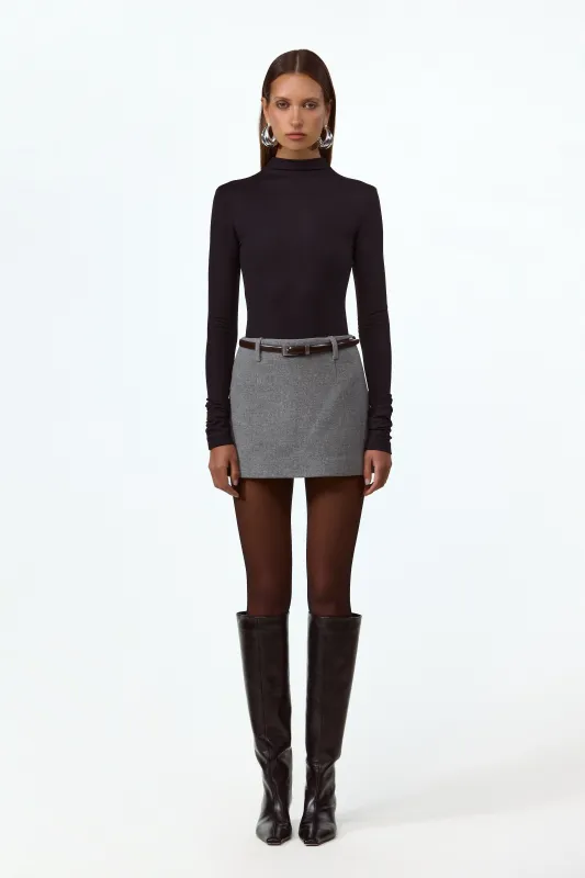 Wool Mini Skirt (Gray) sold by SAME