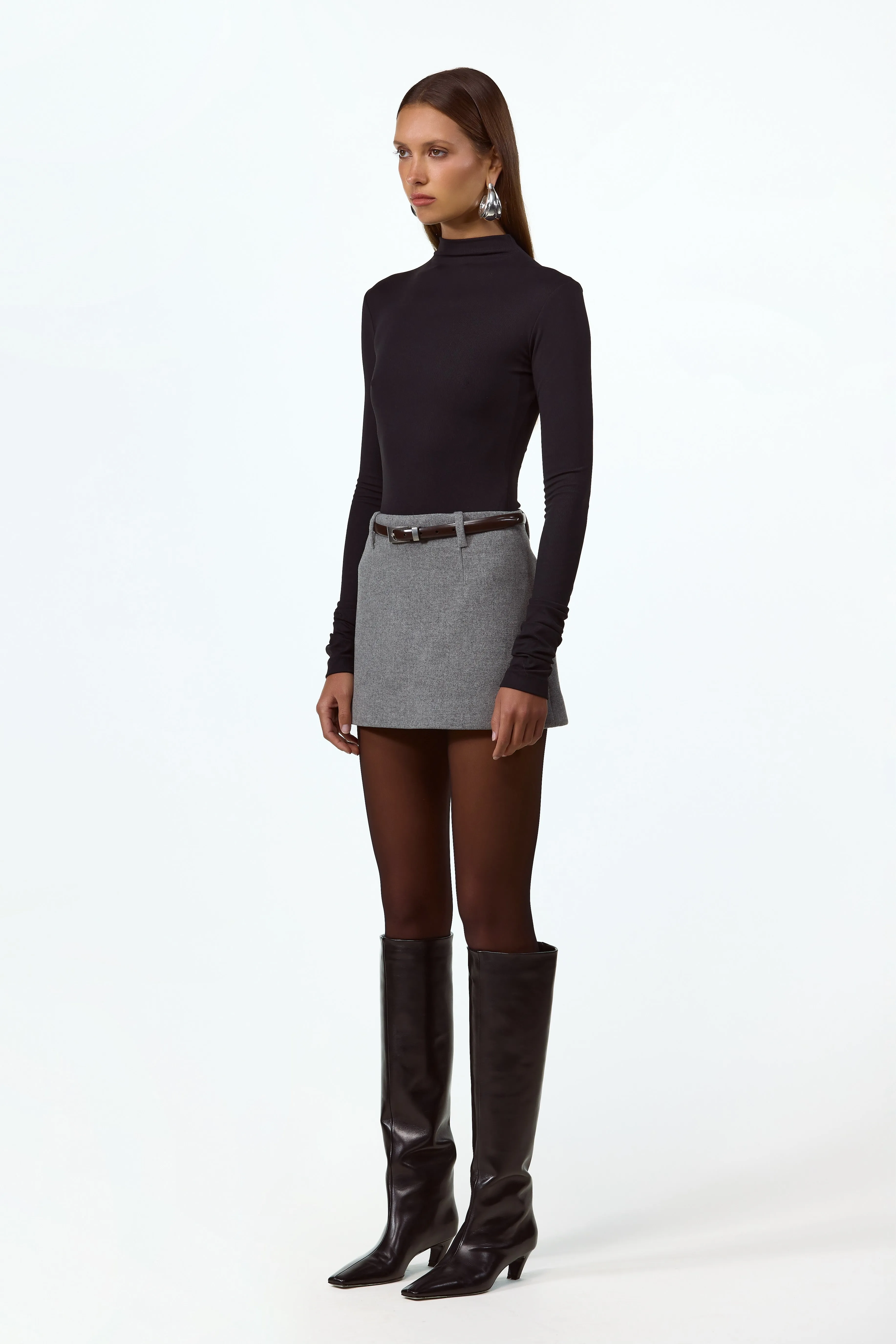 Wool Mini Skirt (Gray) sold by SAME product image thumbnail 2
