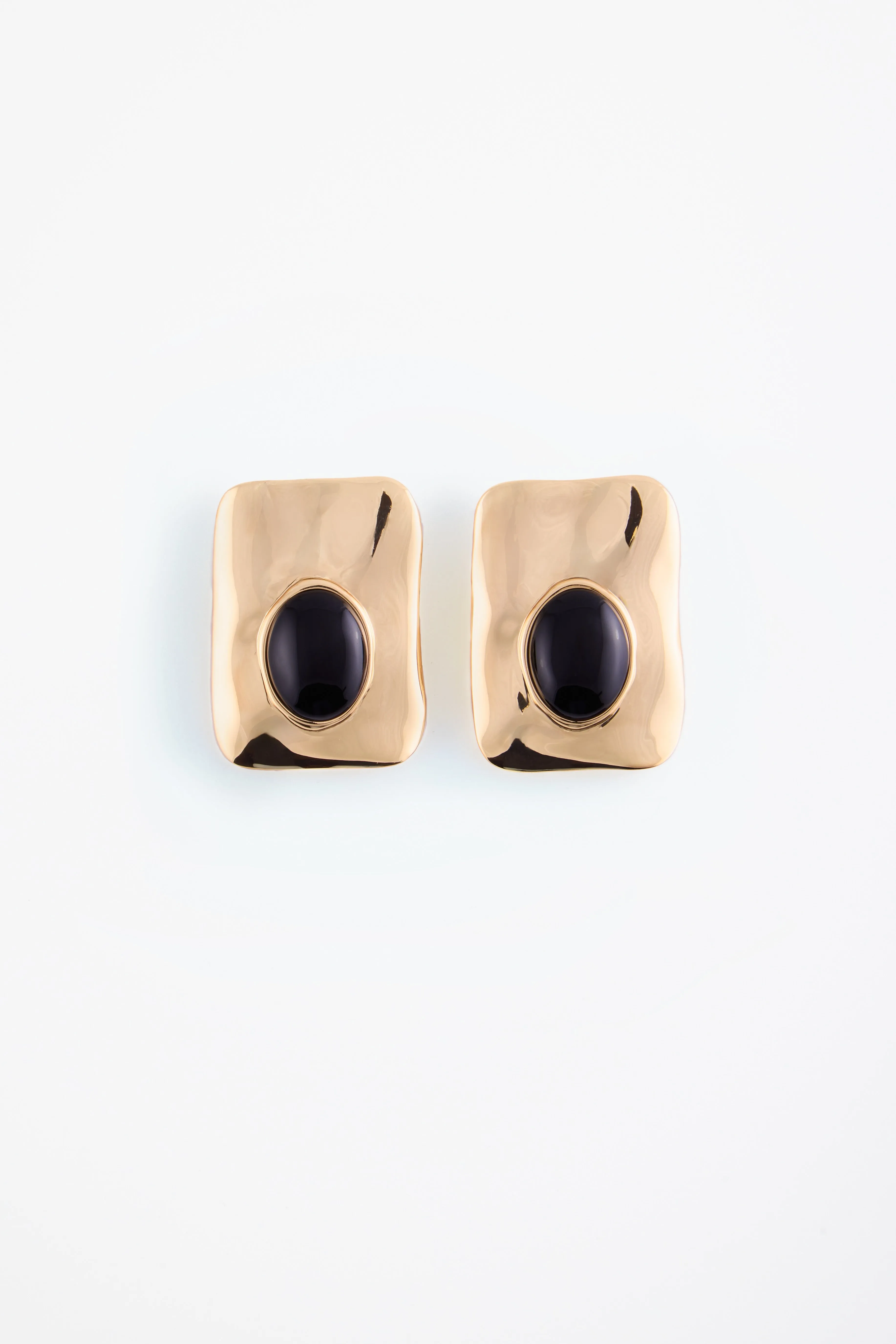 Hammer Stone Earring (Gold/Black) sold by SAME