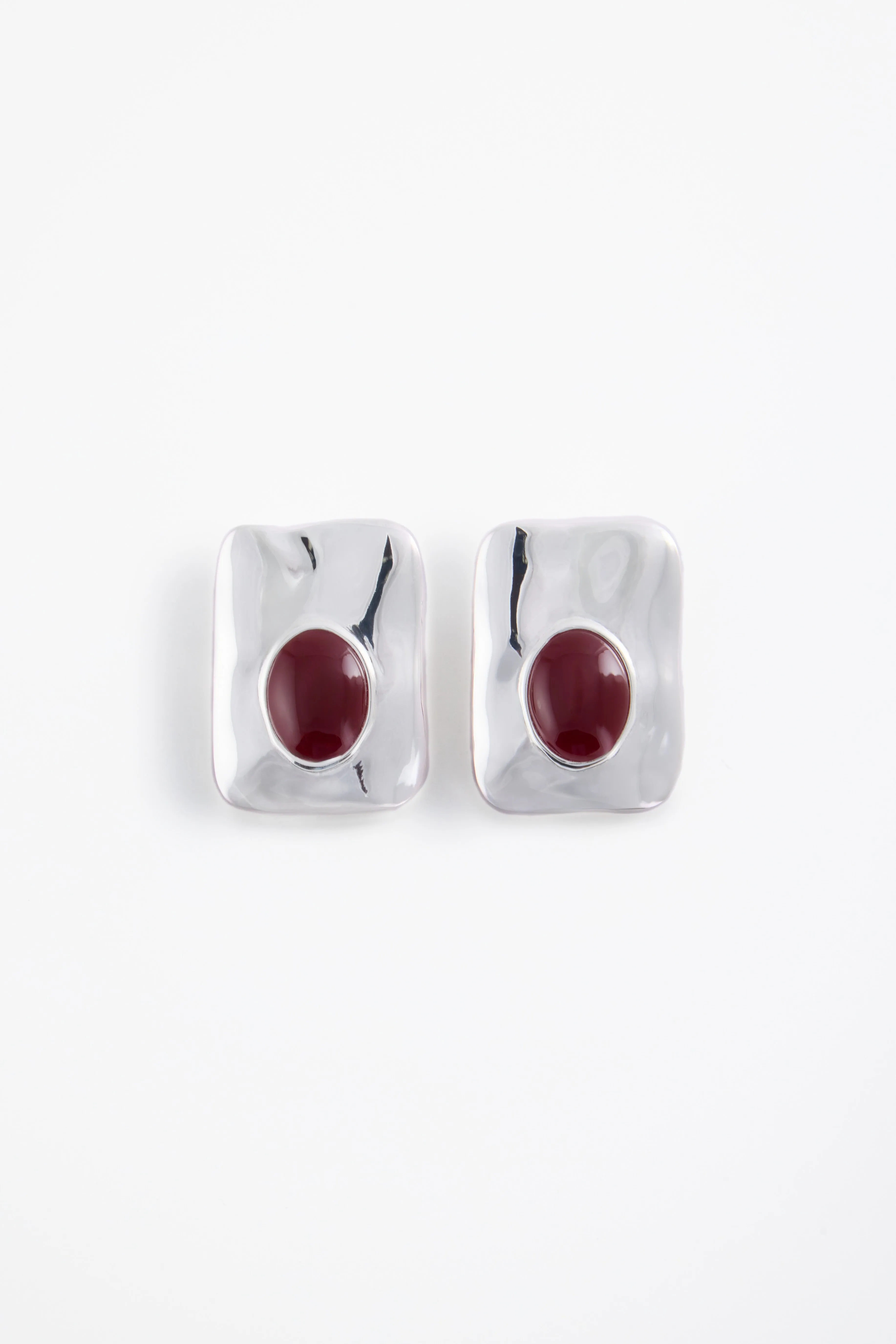 Hammer Stone Earring (Silver/Oxblood) sold by SAME