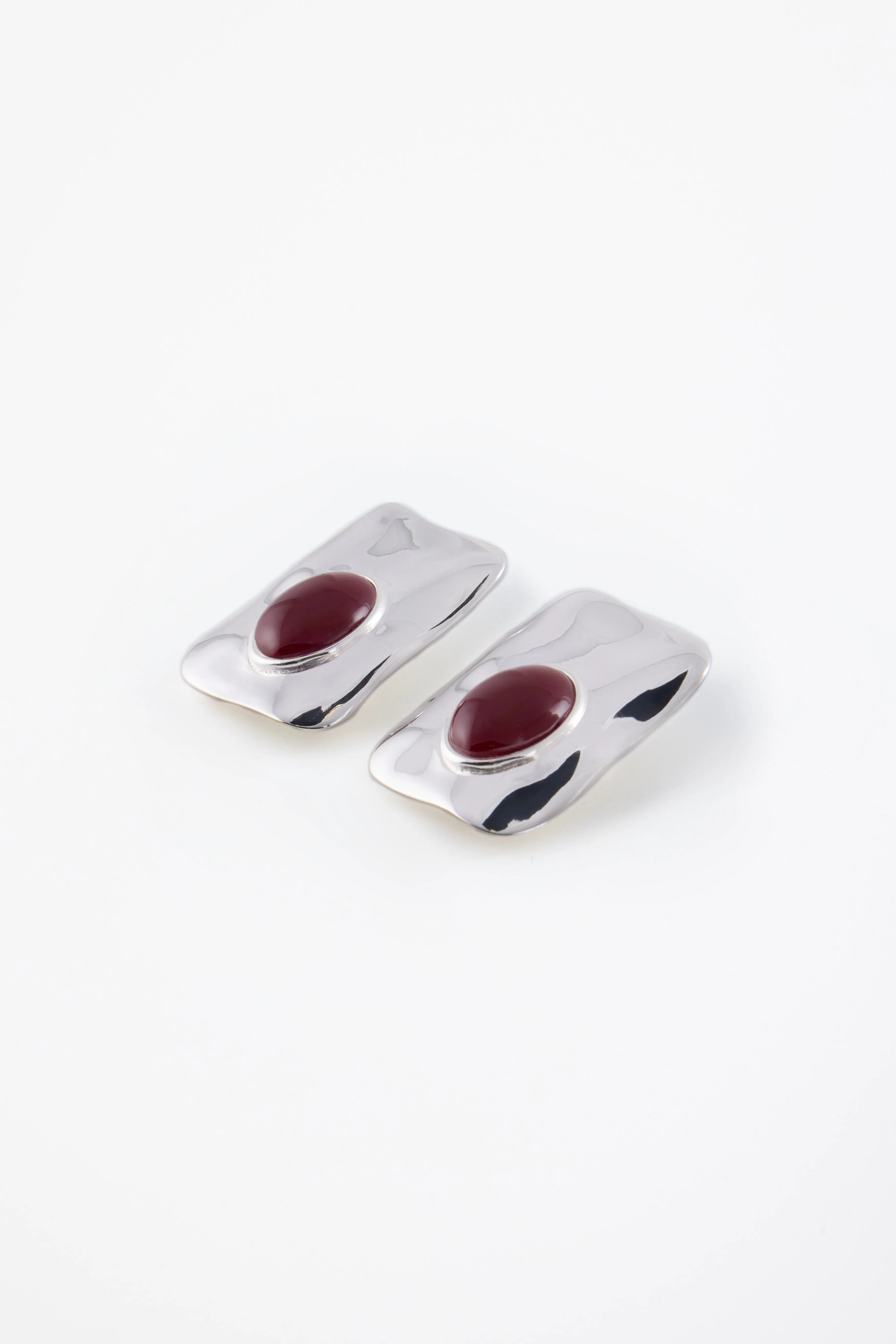 Hammer Stone Earring (Silver/Oxblood) sold by SAME product image thumbnail 3