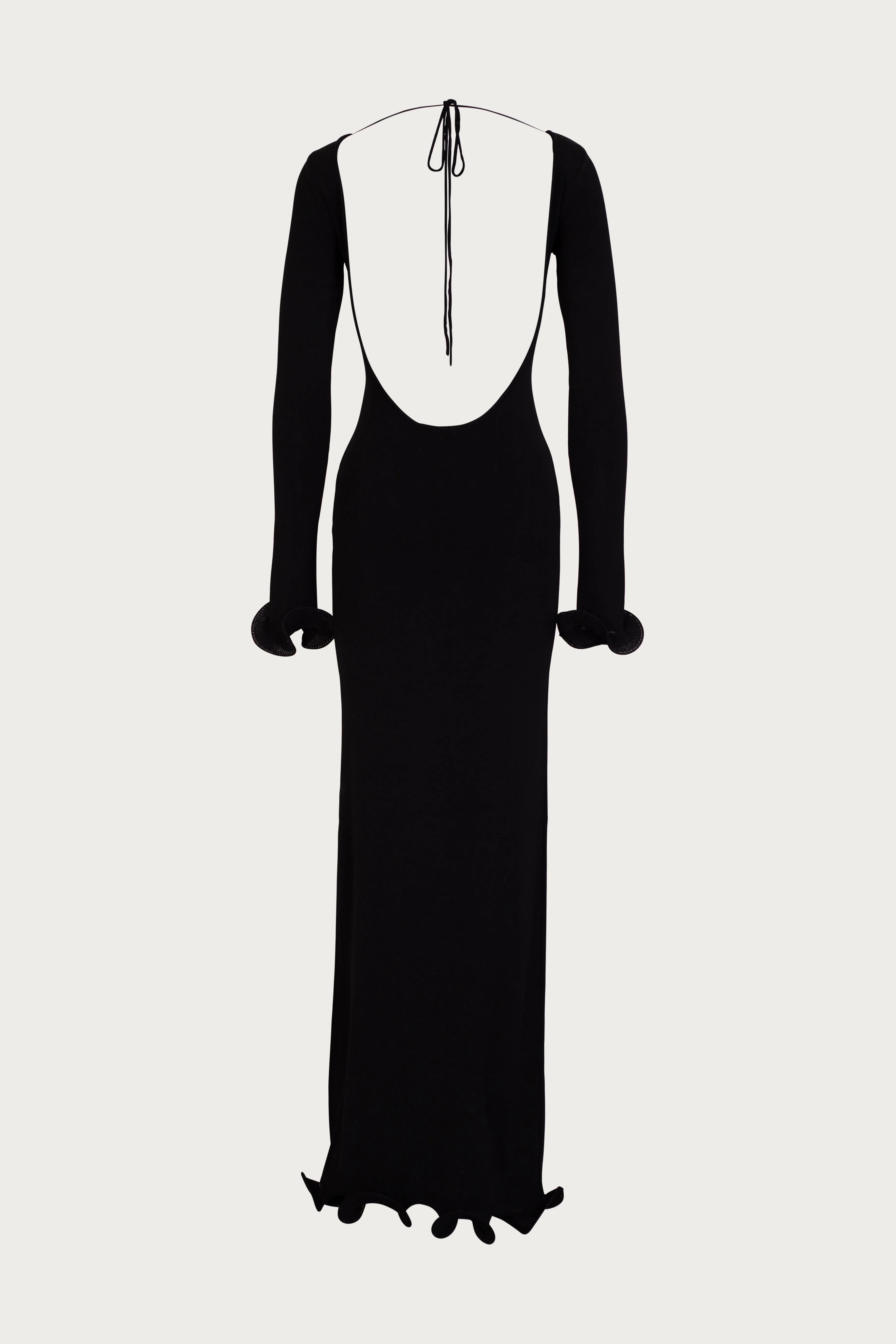 Ruffle Hem Maxi Dress (Black) sold by SAME product image thumbnail 2