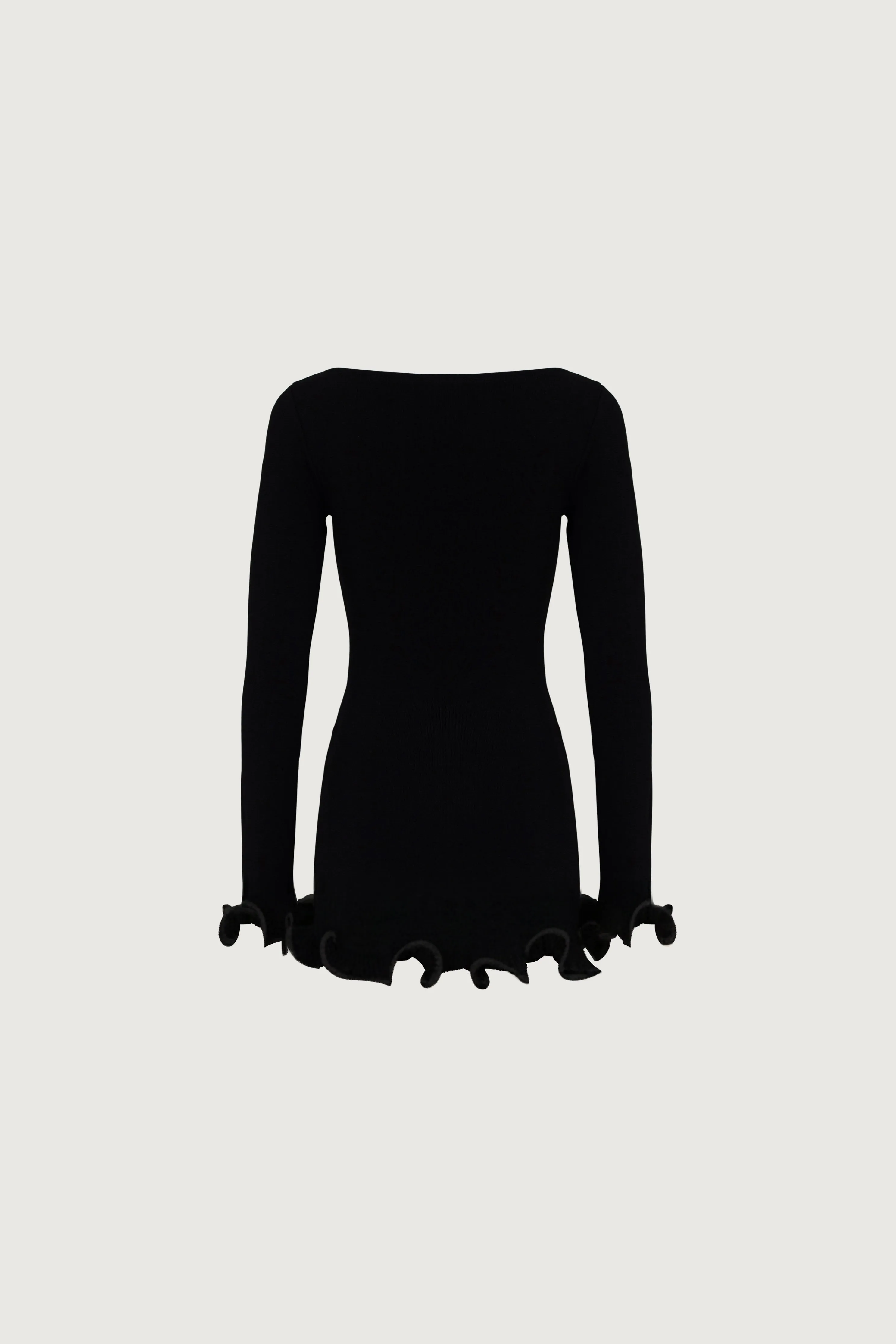 Ruffle Hem Mini Dress (Black) sold by SAME product image thumbnail 2
