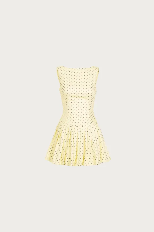 Poplin Mini Dress (Yellow Polka Dot) sold by SAME