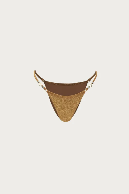 Shell Bikini Bottom (Mocha Shimmer Lurex) sold by SAME