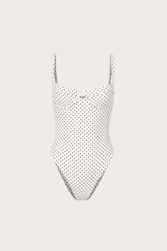 Bustier One Piece (Cream Black Polka Dot) sold by SAME