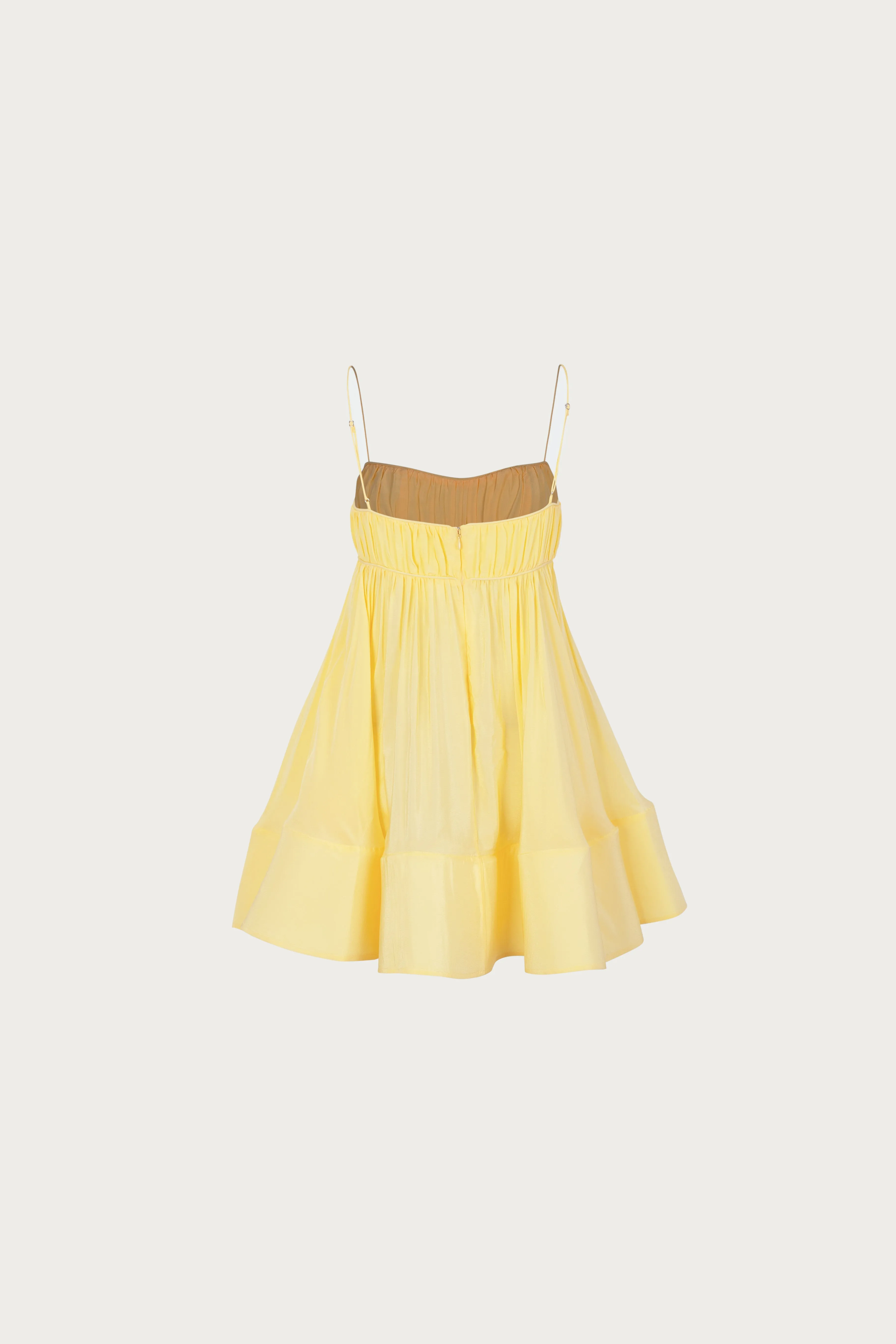 Ruched Flounce Mini Dress (Butter Yellow) sold by SAME product image thumbnail 3